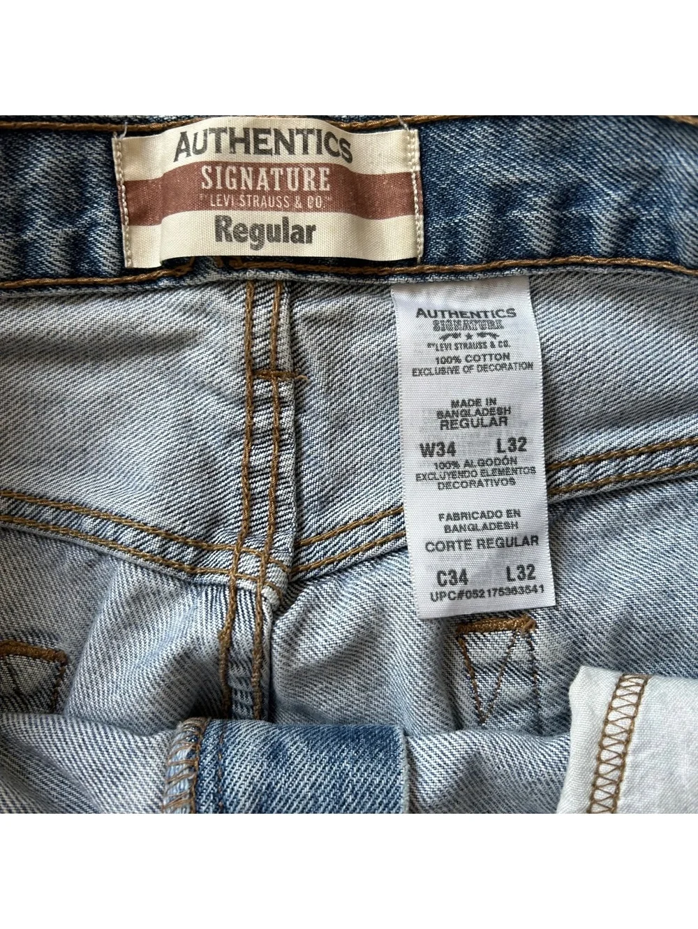 Levi's Authentics Signature Regular Fit Blue Denim Jeans W34 L32